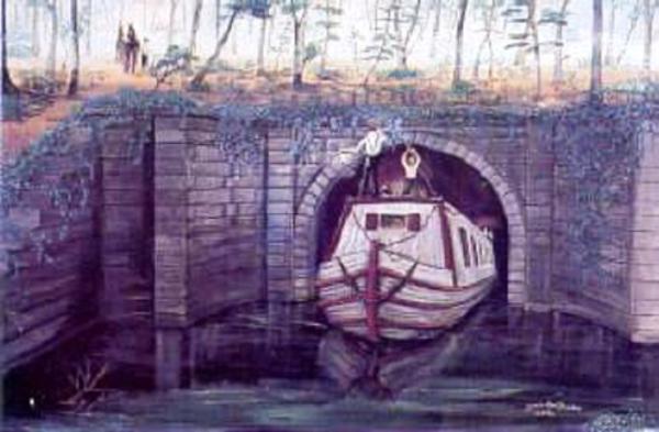 An artist's rendition of the canal tunnel when it was in use