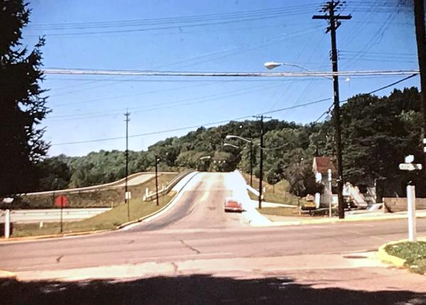 Historic photo of the finished Brower Road overpass in 1963