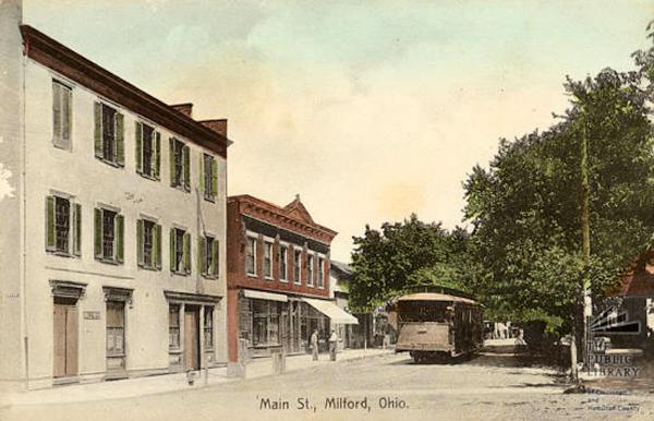 A CM&B car on Main Street in Milford