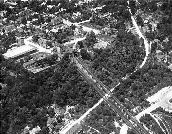 Historic aerial photo of the Price Hill Incline