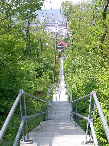 Stairs along the route of the Fairview Incline