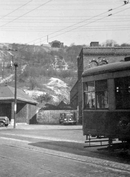 Historic photo of the remains of the Bellevue Incline