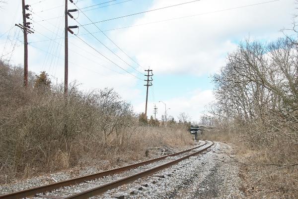 Location of a former crossing of Red Bank Road and the PRR Richmond Division