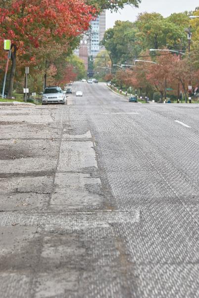 Road construction on Erie Avenue in Hyde Park reveals buried rails