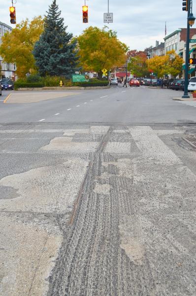 Exposed tracks at Erie and Michigan in Hyde Park