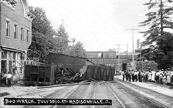Historic photo of a serious derailment at Whetsel Avenue