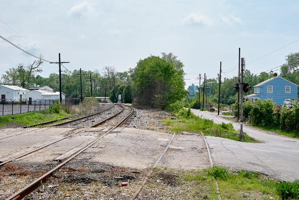 Connection of the CG&P and the Indiana & Ohio Oasis, former Pennsylvania/Little Miami Railroad at McCullough Street in Columbia-Tusculum