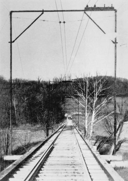 Historic photo of the CL&A trestle over Muddy Creek