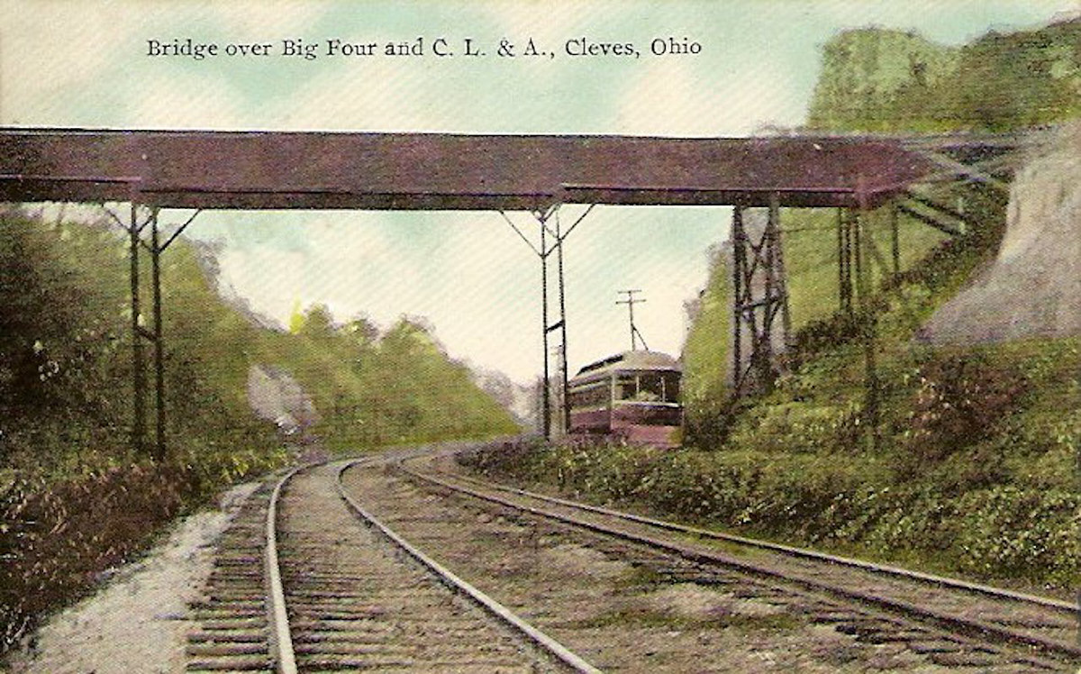 Cincinnati,
              Lawrenceburg & Aurora Electric Street Railroad Big
              Four Cut Harrison Avenue Bridge