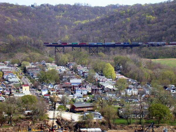 The Cincinnati Southern's trestle across the south side of Ludlow Kentucky