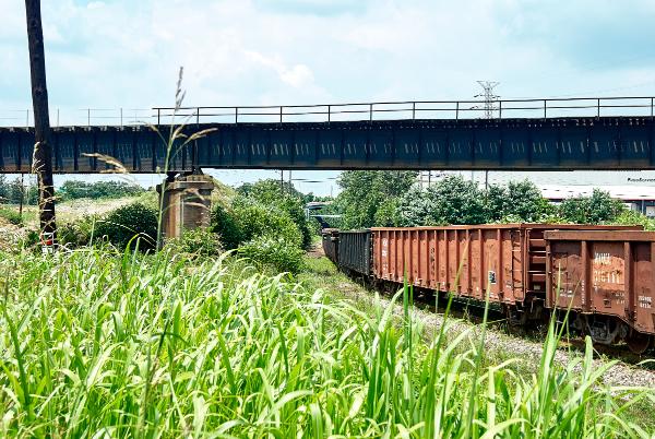 The former Indianapolis & Cincinnati and later Big Four line under the C&O viaduct
