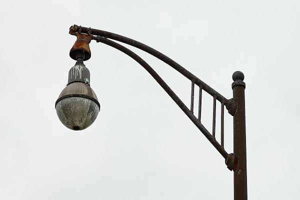 A unique overhead light at Duke Energy's Oakley substation