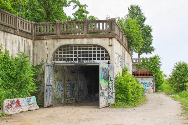 Cincinnati subway portals near Addison Street north of the Western Hills Viaduct