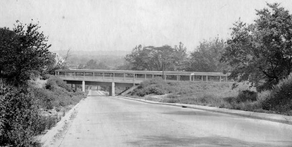 Historic photo of the Clifton Avenue rapid transit station before construction of I-75