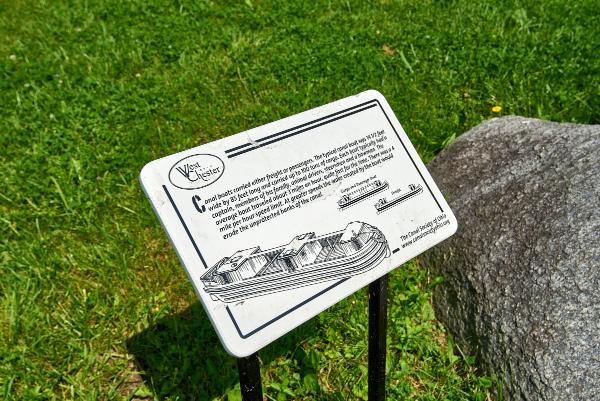 Historical marker along the Miami & Erie Canal bike path