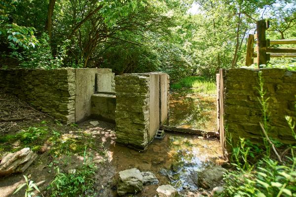 Miami & Erie Canal water diversion dam between Hamilton and Rentschler Forest