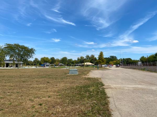 Miami & Erie Canal route through Monroe Bicentennial Commons, formerly LeSourdsville Lake Amusement Park