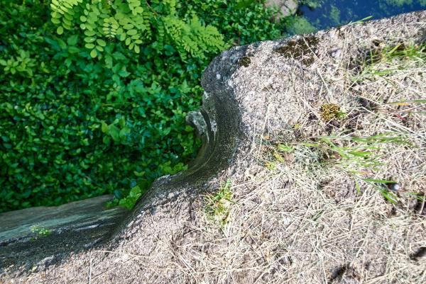 Detail of the Miami & Erie Canal Excello lock's upper gate pivot slot