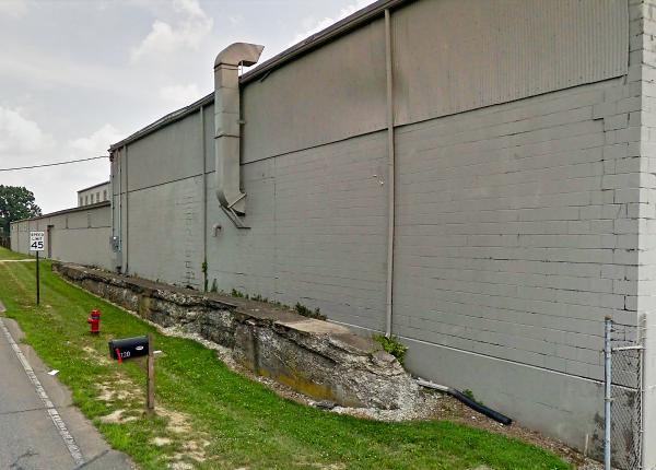 Remnants of the Miami & Erie Canal Amanda's Mill lock #33 forming part of the foundation for Cohen Recycling's Middletown facility