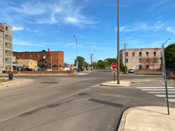 Route of the Warren County Canal in the center of Middletown