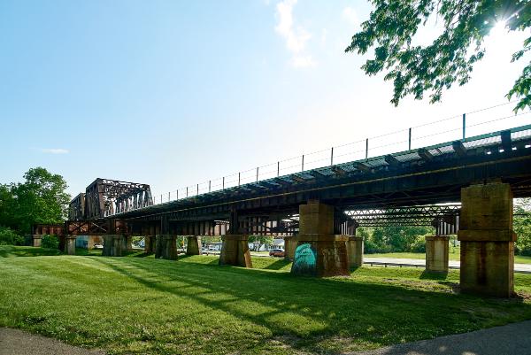 Miami & Erie Canal underneath the former Big Four, now Norfolk Southern Railroad, south of Miamisburg