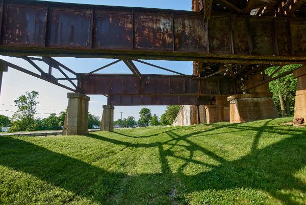 Miami & Erie Canal underneath the former Big Four, now Norfolk Southern Railroad, south of Miamisburg
