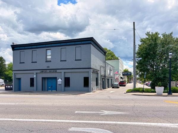 Miami & Erie Canal right-of-way and canal-era buildings at 1st and Central Avenue