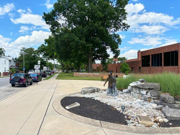 Miami & Erie Canal right-of-way at the Miamisburg municipal building at 1st and Central Avenue