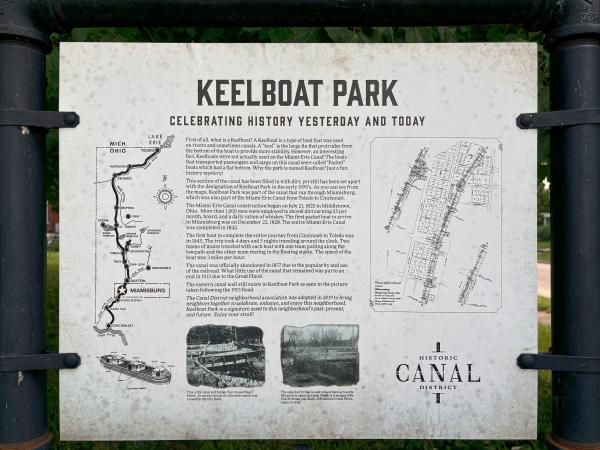 Keelboat park historical plaque