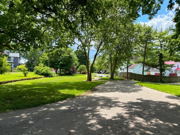 Miami & Erie Canal right-of-way inside Keelboat Park in Miamisburg