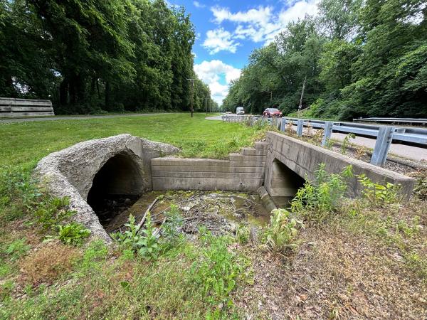 Miami & Erie Canal spillway culverts along Dixie Avenue north of Miamisburg