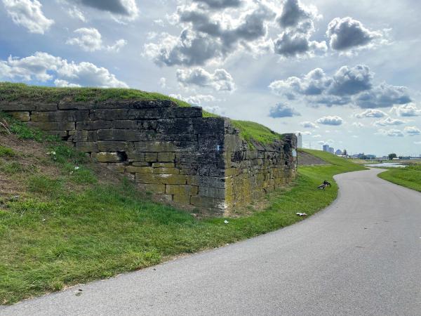 The other side of the Miami & Erie Canal's Mad River aqueduct south abutment