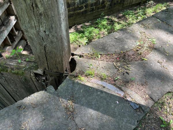 North end of Miami & Erie Canal lock #18 in Canal Lock Park in Huber Heights