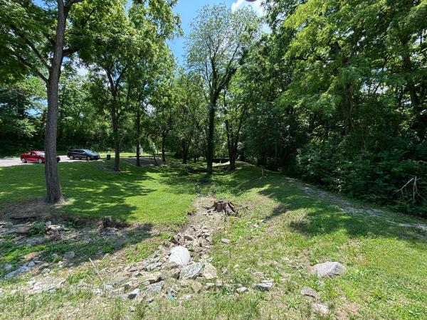 Miami & Erie Canal channel north of lock #18 in Canal Lock Park in Huber Heights