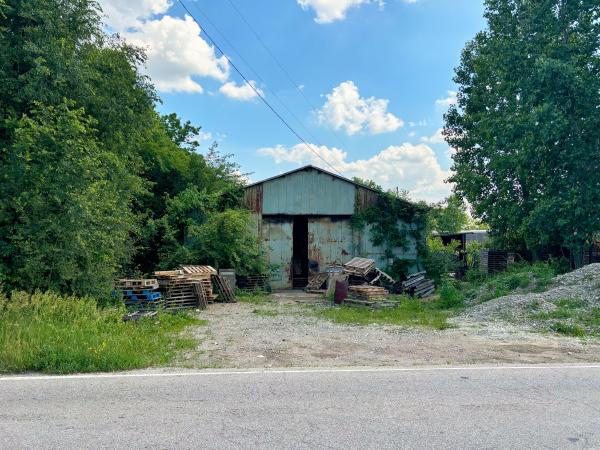 Miami & Erie Canal right-of-way approaching Dye Mill Road in Troy