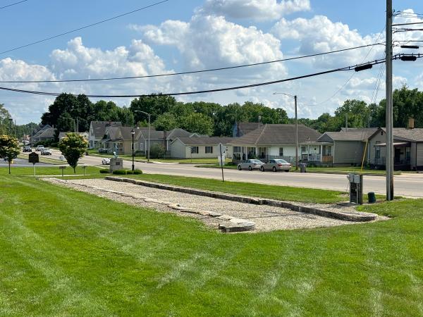 Another view of the reconstructed portion of Miami & Erie Canal lock #12 next to Elm Street and Atlantic Street