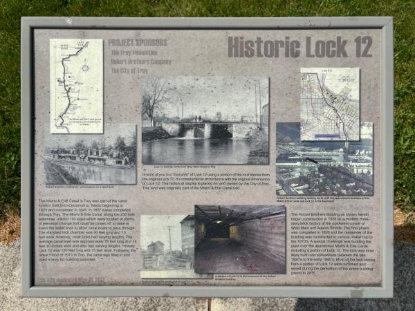 Miami & Erie Canal lock #12 historical marker