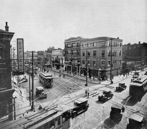 Historic photo of Peeble's Corner in Walnut Hills